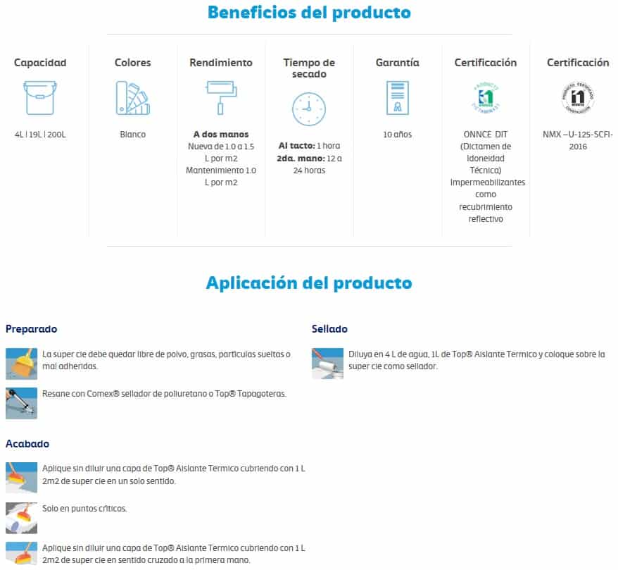 TOP® Aislante Térmico 10 años