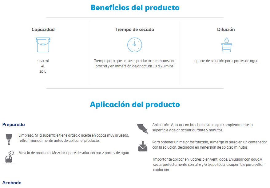 Solución fosfatizante y desoxidante
